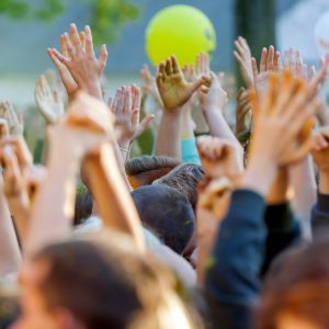 Hands up, teenagers, happiness, concert, cheering up, millennial life, millennial friends